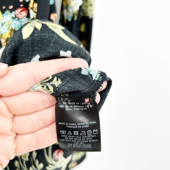 MAEVE By Anthropologie Womens Whimsy Floral Print Button Down Blouse Size 4 - Picture 4 of 8